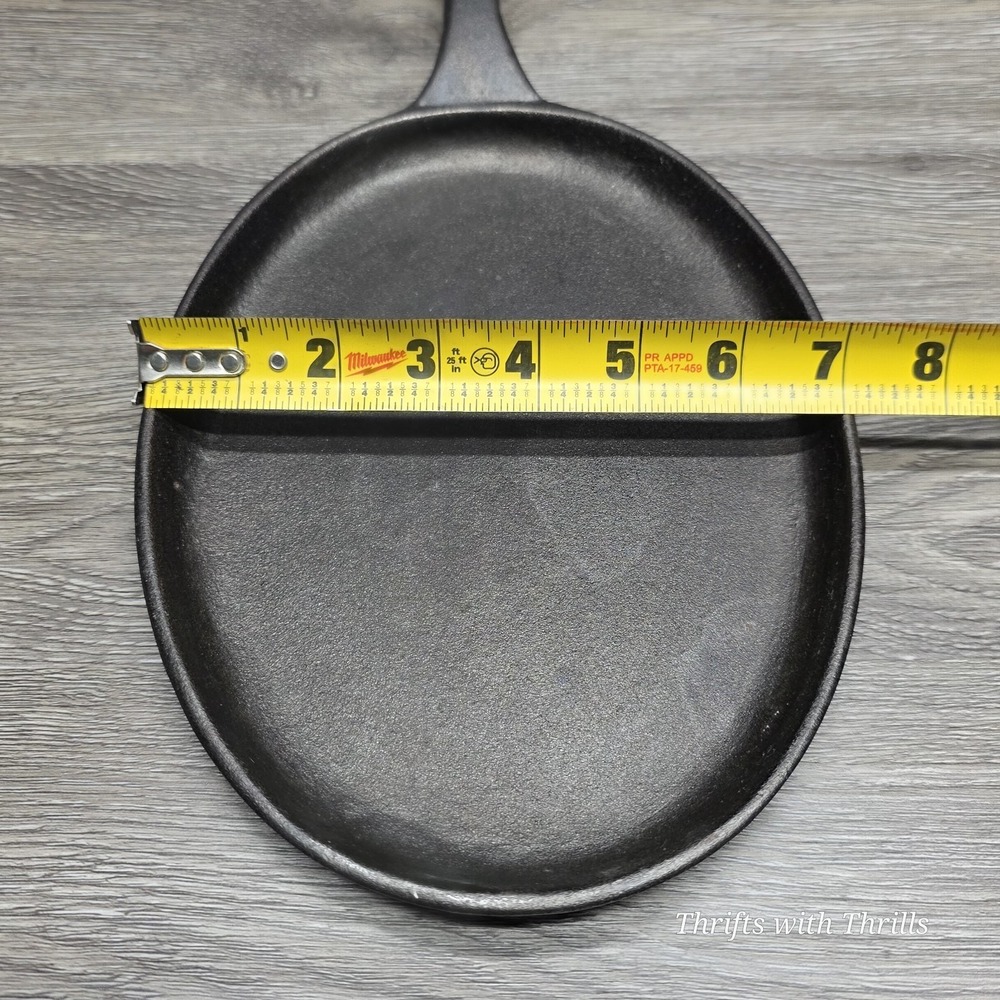 Traditional Castiron Basic Essentials Oval Fajita Skillet Black 9x7 Cast Iron - Picture 13 of 13